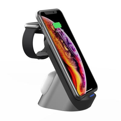 China Multifunctional Vertical Wireless Charger Portable Customizable Logo 3 in 1 Quick Charging Stand for Phone Watch Headsets for sale