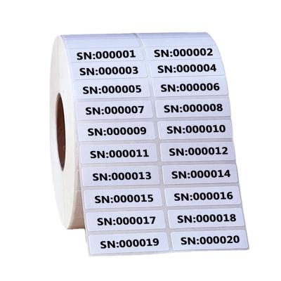 China Waterproof factory wholesale serial number self-adhesive sticker labels print barcode stickers printing for sale