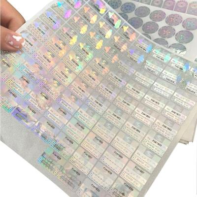 China Waterproof Factory Customized Self Adhesive Printing Logo Security Label Holographic Stickers for sale