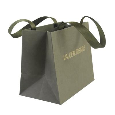 China Recycled Materials OEM Brand Custom LOGO Texture Nobler Paper Bag For Shopping Gift Packaging for sale