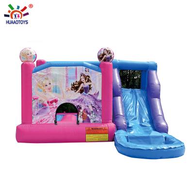 China Entertainment Princess Pink Air Bouncer Outdoor Inflatable Water Slides Jumping Bouncer for sale