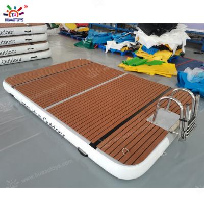 China Eva Y Popular Pontoon Inflatable Floating Water Mat Platform Floating Yacht Jet Ski Dock PVC Teak Deck Deck for sale