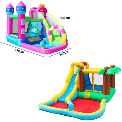 China PVC Bouncy Jumping Inflatable Palm Tree Castle Bouncer With Slide for sale