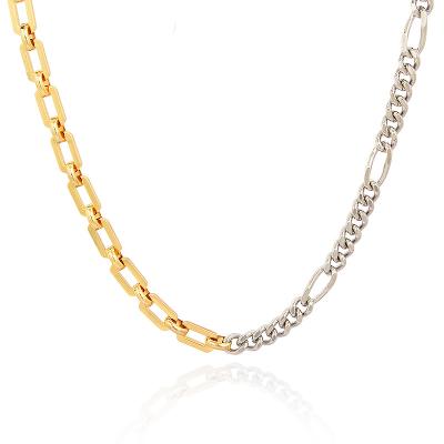 China Women's 22 New Justine Gold And Silver Color Necklace Short Clavicle Chain For Women for sale