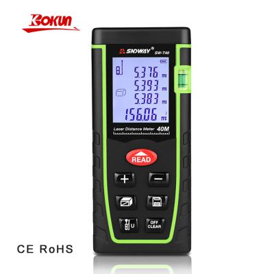 China Mini Laser Distance Meter SW-T40 Self Calibration Laser Measure Range 0.05-40m Mini Laser Distance Meter for sale