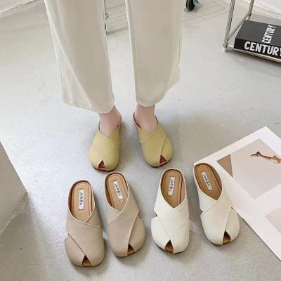 China Light Women's Casual Fashion Shoes Women's Fashionable Ladies Summer Shoes Flat Slippers for sale