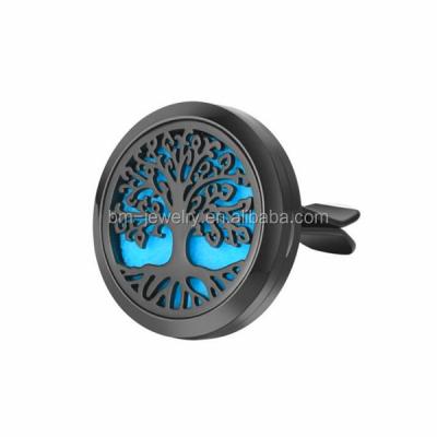 China Black Tree Of Life Aromatherapy Essential Oil Diffuser Duct Clip Stainless Steel 316L Stainless Steel For Car for sale