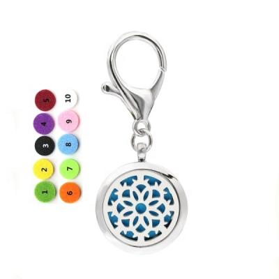 China Wholesale Metal Bomei Jewelry Diffuser Pendant Key Chain Keepsake Essential Oil 316L Stainless Steel Key Chain With Felt Pads for sale