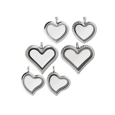 China Fashion Magneti Wholesale Heart Shaped Pendant Necklace Stainless Steel Pendant Floating Pendant Necklace for sale