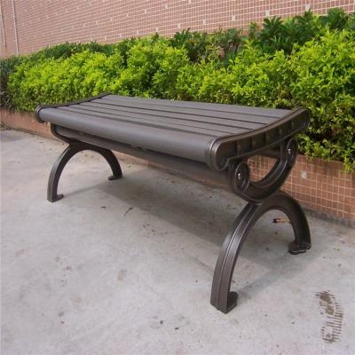 China UV-resistant outdoor use with cast aluminum ends backless metal park bench commercial garden chairs for sale