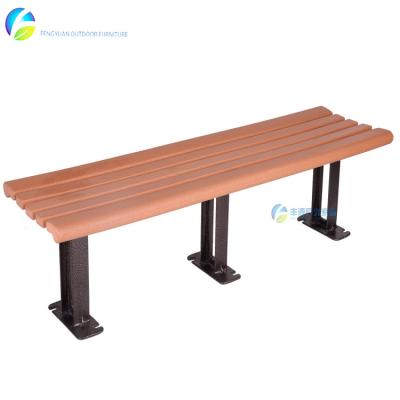 China Patio Bench HDPE Recycled Plastic Wood Slats Cast Aluminum Legs Outdoor Garden Bench for sale