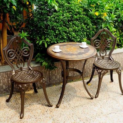 China Cheap Price Good Quality Rust Proof Cast Aluminum Patio Furniture Dining Table And Metal Set Outdoor Chairs for sale