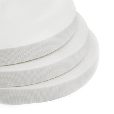 China Good price eco-friendly factory supply viable 25mm*1.2mm pp white single webbing in stock for outdoor baby carriage stroller product for sale