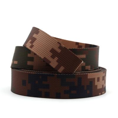 China New Type Viable Good Prices Heat Transfer Printed Camouflage Strap Custom Military Jungle Webbing Green High Tenacity Polyester Tape High Tenacity for sale