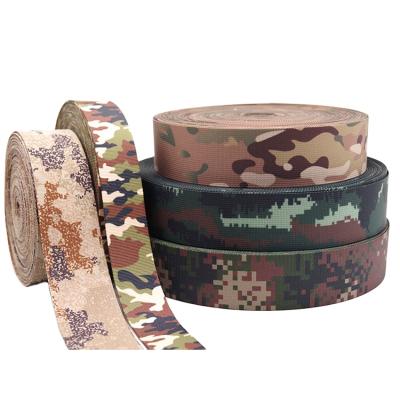 China High Tenacity Custom Milspec Camouflage Heavy Duty Webbing 5038 Custom Military Heavy Duty Nylon Webbing Tape Printed Digital Camouflage WebStraps for sale