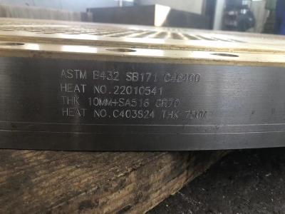 Cina ASTMC46400 Piastra tubiera in ottone da 12 mm Scambiatore di calore a piastre esplosive in vendita