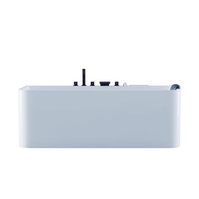 China Freestanding Acrylic bathtub indoor and outdoor thermostatic massage rectangular freestanding adult bathtub for sale