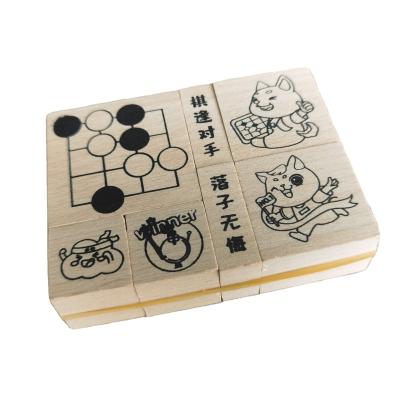 China Cheap Desktop Sales Children Toy Cartoon Cute Animal Stamp For Children Interesting Wooden Stamp 2# for sale