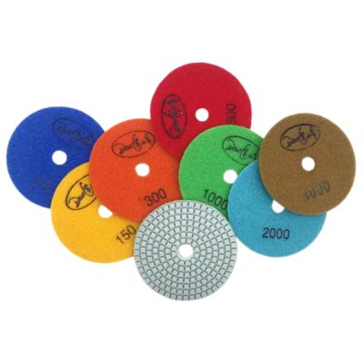 China Resin Flexible Bond Deedgreat 100mm Disc Grinding Wheel Office Building Diamond Polishing Pad For Granite Marble Stone Dry Quartz for sale