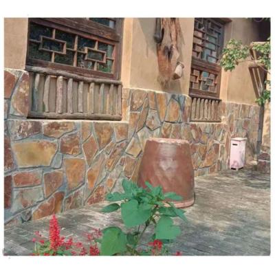 China EUROPEAN Deedgreat Exteior Natural Culture Stone Wall Cladding , Yellow Culture Sandstone For Garden Decorate Culture Stone House Decor for sale