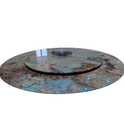 China Modern superior European high artificial quartz stone table round custom design hot pot restaurant dining table set for sale