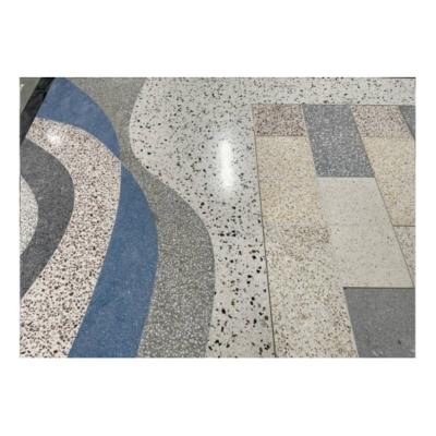 China DEEDGREAT Modern Antique Gray Precast Terrazzo Flooring Terrazzo Tile Panel Restaurant Apparel Workshop Gray Tile Work for sale