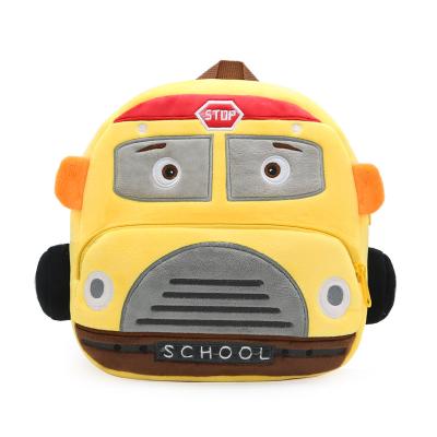 China Lightweight Cute Children Backpack Boy Girl School Bus Cartoon Plush Toy Bag Plush School Bag for sale