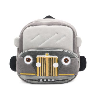 China Lightweight Cute Children Backpack Boy Girl Car Cartoon Backpack Plush Toy Bag Classic Plush School Bag for sale