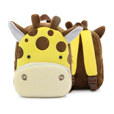 China Lightweight Schoolbag Giraffe Animal Kids Backpack Boy Girls Plush Toy Bag Kids Cartoon Plush Backpack for sale