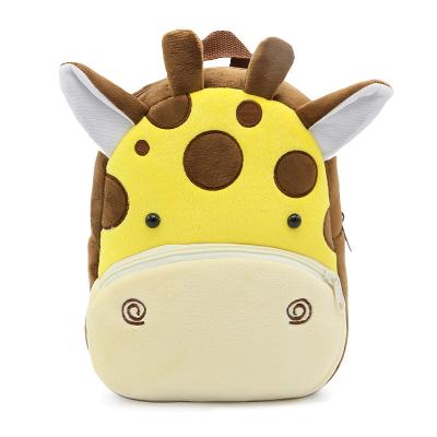 China Lightweight Backpack Giraffe Animal Kids Backpack Boy Girls Plush Toy Bag Kids Cartoon Plush Backpack for sale