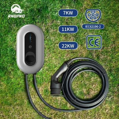 China 11KW 22KW Three Phase Electric Vehicle Charging Wifi Manufacture 46*40*10cm Wallbox Wall Box Smart AC 220V EV Charger Station for sale