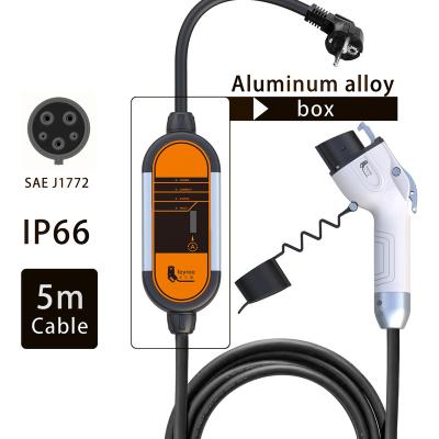 China Feyree 16A EV Charger Level 1 SAE J1772 EVSE 240V IP66 Home EV Cable Portable Electric Vehicle Charging Charger 3.5KW 16A for sale