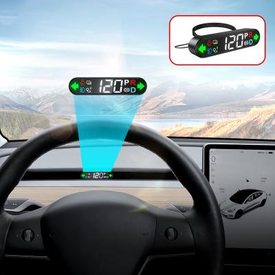 China China-chic New Head Up New Car Led Tachometer Auto Electronics Digital Update Display Universal Obdii Projection For Tesla Car Accessories for sale