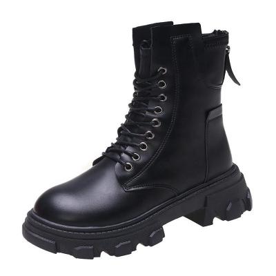 China The new British-style unique thick short boots women's breathable non-slip boots around the main black knight Boots for sale