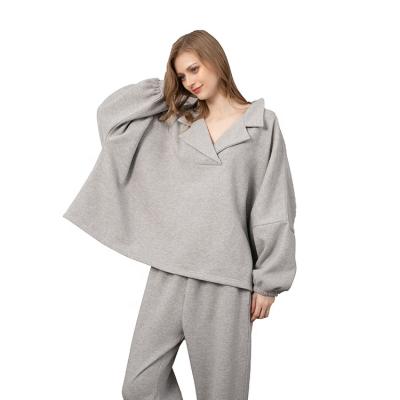 China Breathable Loose Cotton Fleece Thickened Warm Casual Pajamas Women's Pajamas Suit Outdoor Wearable Home Clothes for sale