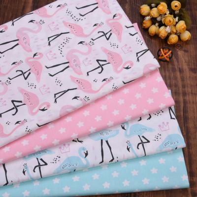 China Super Quality 100% Cotton Anti-static Cartoon Style Digital Flamingo Printed Cotton Fabric For Bedding Set for sale