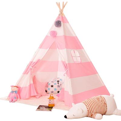 China Toy Wholesale Cotton Frame Inflatable Indoor High Quality Canvas Children's Teepee Tent for sale