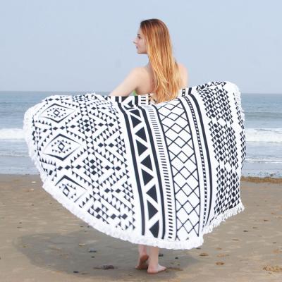 China Hot Selling QUICK DRY Custom Made Microfiber Amazon Digital Printing Round Beach Towel for sale