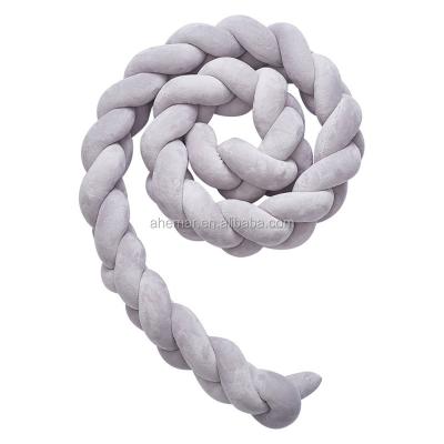 China Memory Woven Nursery Braided Crib Bumper Protector for Baby, Soft Knot Pillow Cushion Baby Room Decor for sale