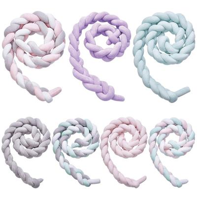 China Braided Crib Bumper Bedding Cushion Knot Massage Baby Crib Newborn Gray for sale