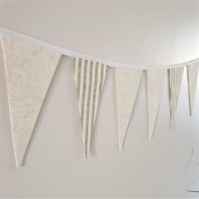 China Pennant Kids Room Decor Cotton Fabric Banner Triangle Stamen Flags Wimpelkette for sale