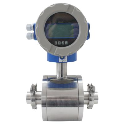 China 316 Stainless Steel Digital Flow Meter Water 3/8 Ethanol Electromagnetic Flowmeter Tri Flange 1.5