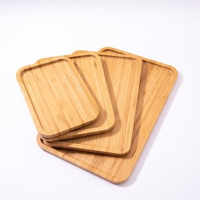 China Sustainable Custom Kitchen Wood Bamboo Wooden Serving Tray Set for sale