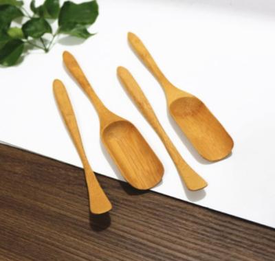 China Sustainable High Quality Natural Wooden Bamboo Tea Honey Coffee Tools Soup Scoop Kitchen Spice Teaspoon for sale