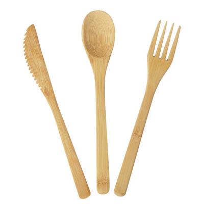 China Sustainable High Level Multifunctional Bamboo Tableware Fork Spoon Knife Set Eco-friendly Cutlery for sale