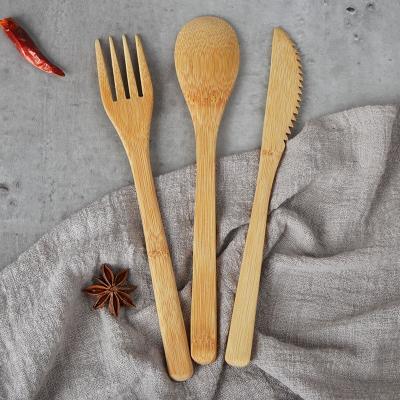 China Factory Wholesale Price Sustainable Luxury Environmental Bamboo Cutlery Fork Spoon Set Knife for sale