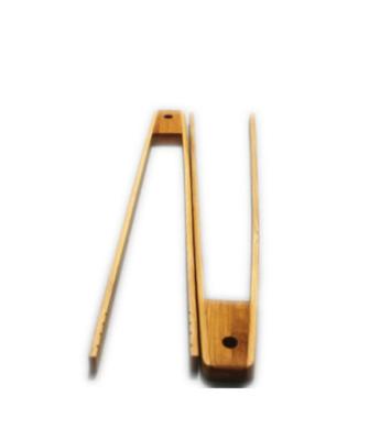 China Sustainable Mini Bamboo Wood Frying Food Tongs Barbecue Tea Clip Serving Sealing Clamps for sale