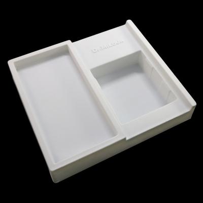 China Shockproof And Beautiful Custom Thermoformed Bubble Cover Cosmetic Velvet Flocking Inserts Tray for sale