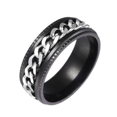 China New Fashion Hiphop Chain Rings Hip Hop Stainless Steel Rings For Men for sale