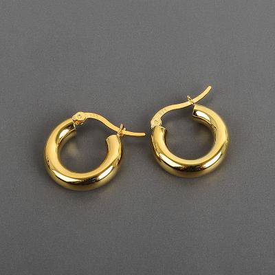 China High Quality 18k Gold Plated Hoop Earrings Fashion Minimalist Chunky Jewelry Wholesale Lead Free Nickel Free for sale